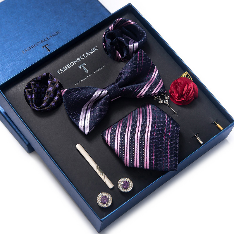 Neck Tie Set Box - Cadeau de vacances cravate mouchoir carré